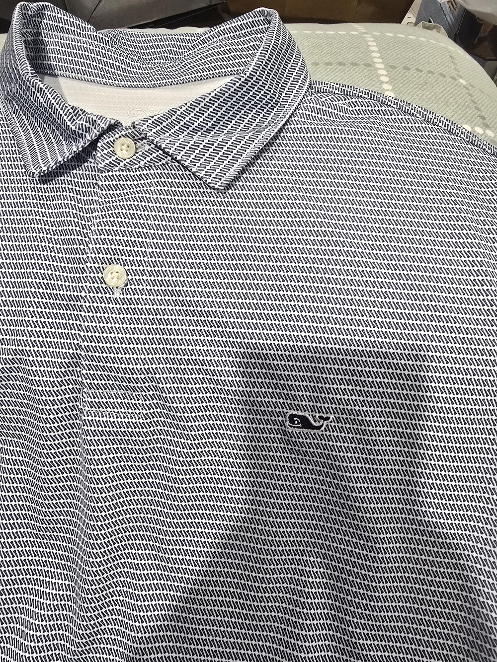 Vineyard Vines Blue Patterned Performance Polo - Picture 3 of 6
